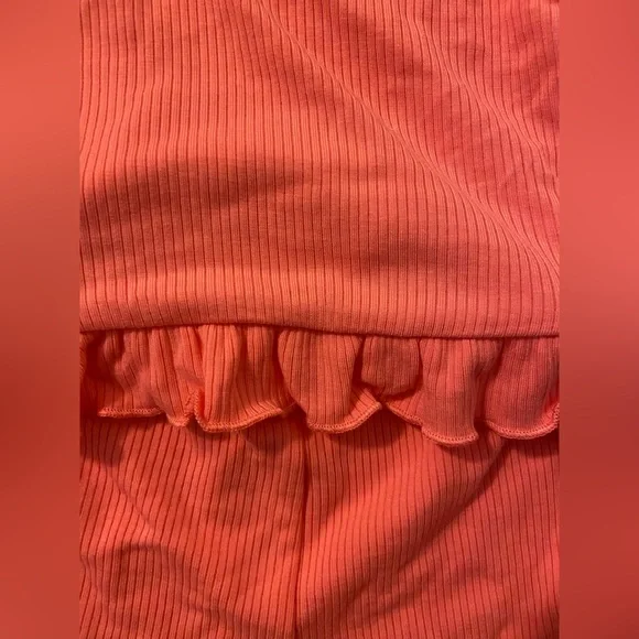 BNWT Kyte Baby Ribbed Ruffle Tank Set in Guava - Picture 7 of 7